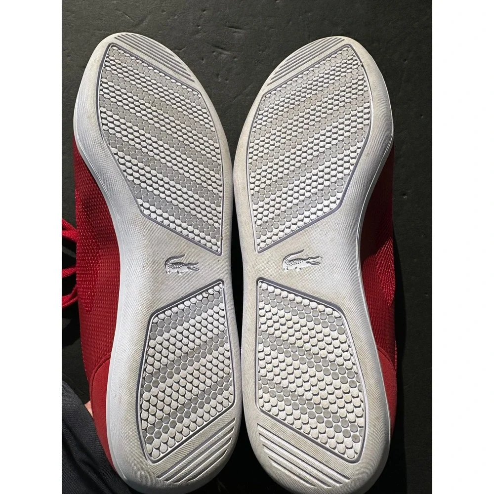 Lacoste Court Minimal‎ Sport Red Mesh Lace Up Sneakers Men's Size 11